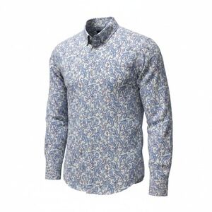 Cremieux‎ Button Down Shirt Mens XL Blue Paisley Excellent Long Sleeve Cotton